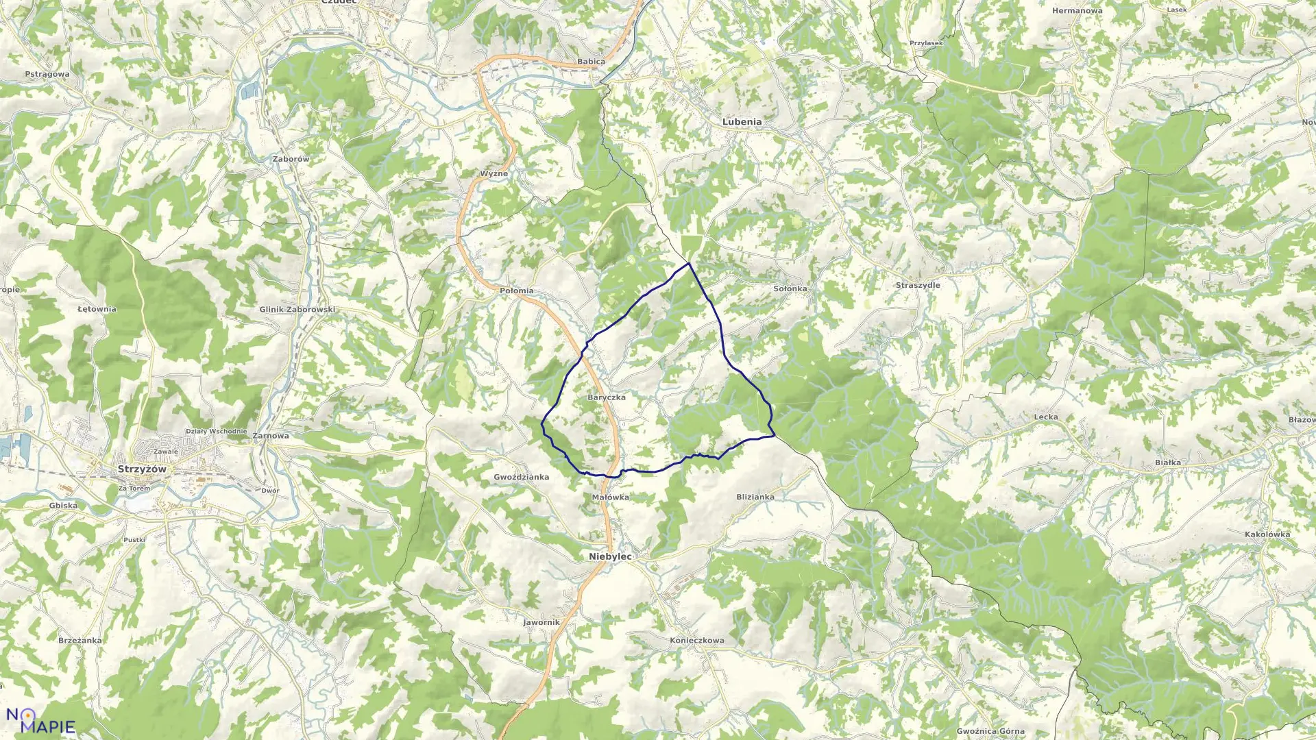 Mapa obrębu BARYCZKA w gminie Niebylec